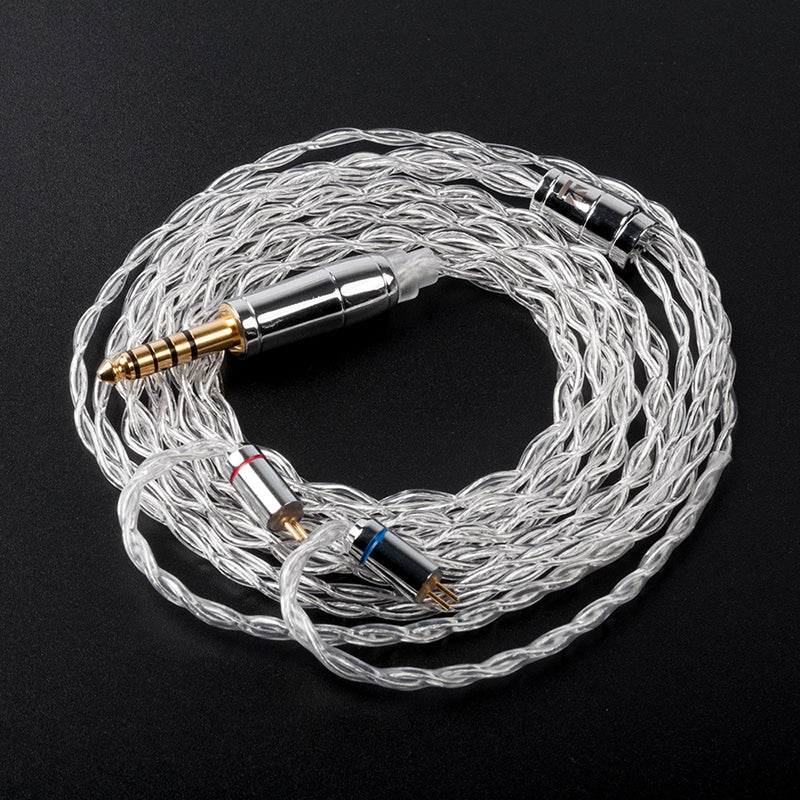 【KBEAR Limpid】4 Core 4N 99.99% Purity silver earphone cable|Free Shipping