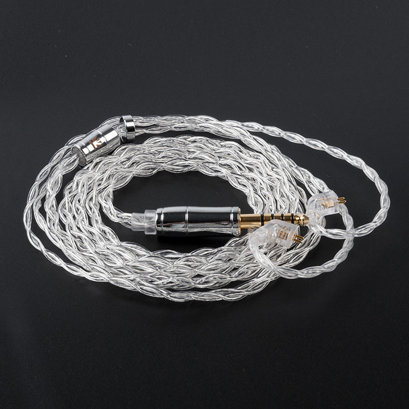 KBear Limpid 4 Core 4N 99,99% Reinheit Silber Kopfhörer Kabel 3,5 / 2,5 / 4,4 mm mmcx / 0,78mm 2pin / qdc / tfz für ZSX C12 ZSN Pro ZSX BLON BL-03