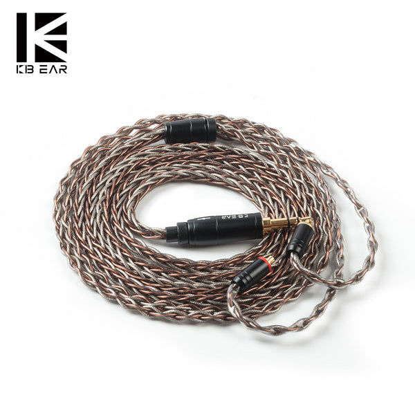 Kbear Rhyme 8 Câble de cuivre à code à cristal de noyau 2Pin / mmcx / QDC / TFZ avec 2.5 / 3.5 / 4.4 Connecteur de matériau Câble d'écouteur Kbear KS2