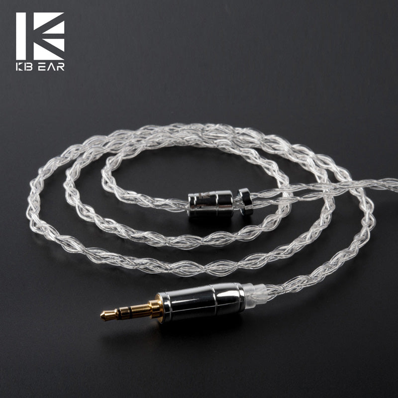 Kbear Limpid 4 Core 4n 99.99% Pureza Cable de auricular de plata 3.5 / 2.5 / 4.4mm MMCX / 0.78mm 2pin / QDC / TFZ para ZSX C12 ZSN PRO ZSX BLON BL-03