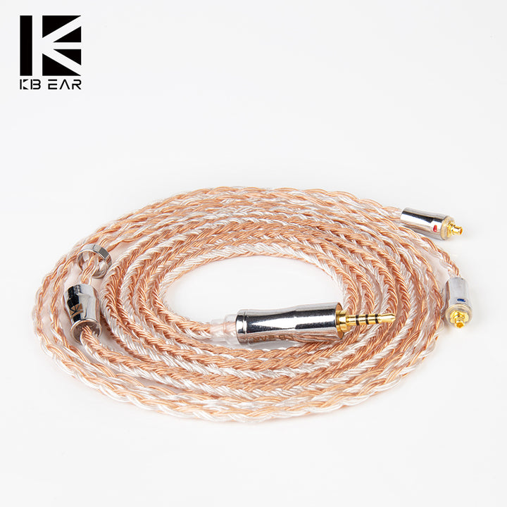 KBEBER Expansion 24 núcleos Cabo de atualização de prata 4n com mmcx / 2pin / QDC / TFZ conector Use para Kbear Lark KS1