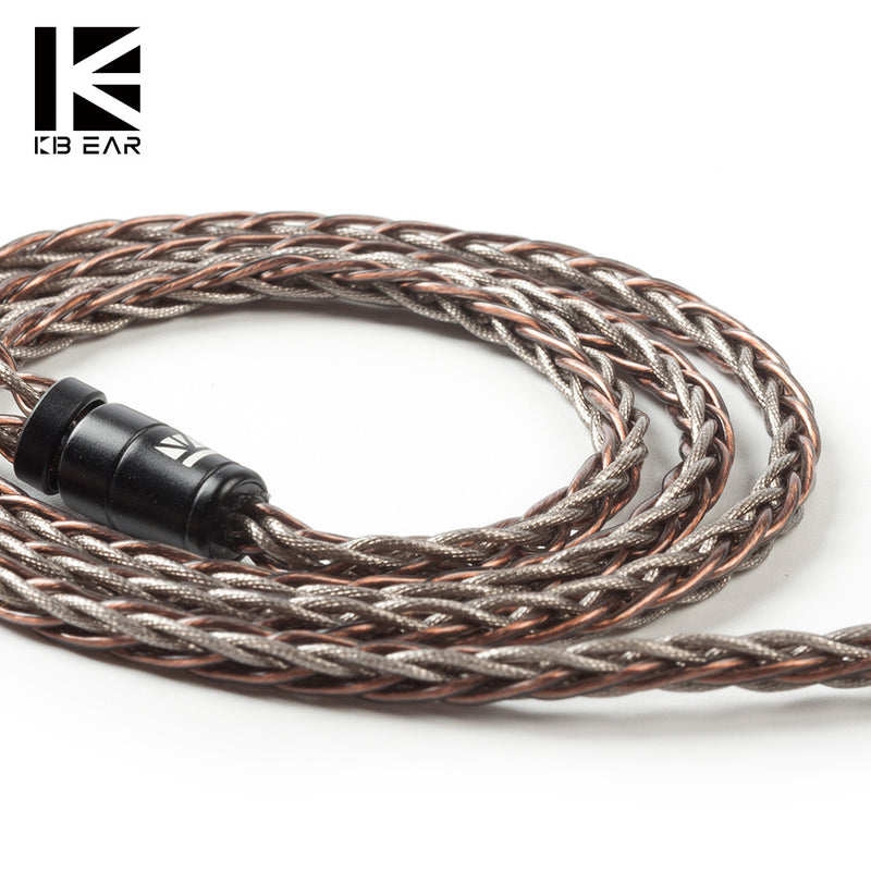 KBEAR RHYME 8 CORE UPCOCT Cable de cobre único 2pin / MMCX / QDC / TFZ con cable de auricular de 2.5 / 3.5 / 4.4 Cable de auriculares Kbear Kbear KS2