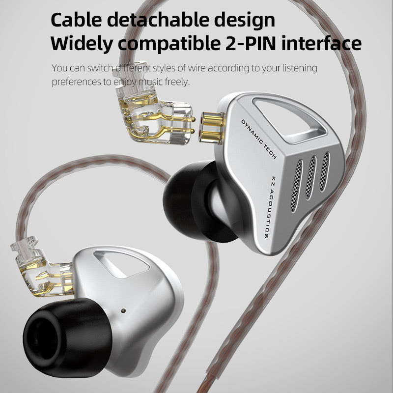[KZ ZVX] HiFi 0.75mm 2PIN OFC Flat Cable Detachable Earphone