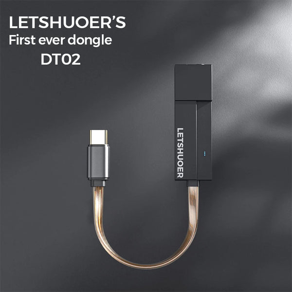 【LETSHUOER DT02 】3.5mm/2.5mm Adapter to Type C DAC & AMP Dongle, HiRes Headphone Amplifier | Free Shipping